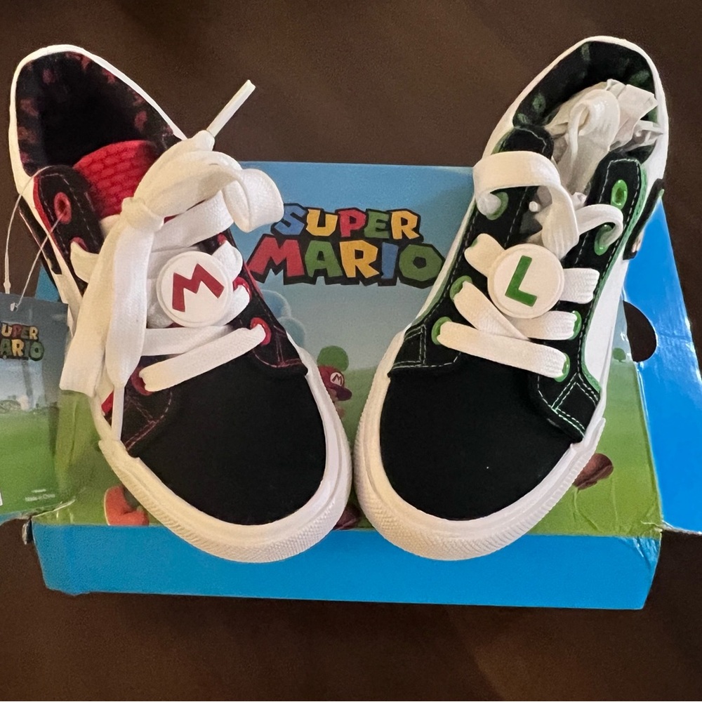 Nintendo Super Mario Kids Sneakers - Black, White, Red, Green
